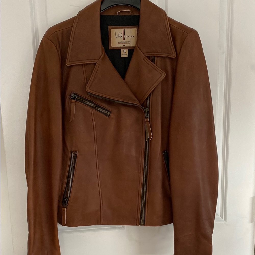 Wilson Vintage USA walnut Brown Leather Jacket IN XL